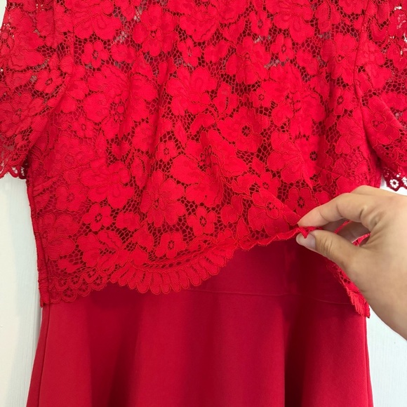 Kate Spade New York Rose Lace Bodice Ponte Dress Red Size 8 - Picture 7 of 16